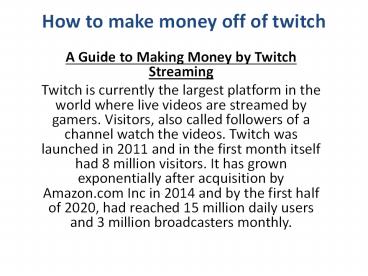 how to make money off of twitch