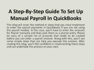 A Step-By-Step Guide To Set Up Manual Payroll In QuickBooks