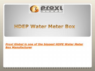 High Density Poly Ethylene (HDPE) Water Meter Box