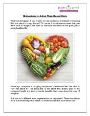 Motivations to Adopt Plant-Based Diets