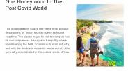 Goa Honeymoon In The Post Covid World