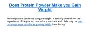 Does Protein Powder Make you Gain Weight
