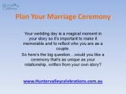 Plan Your Marriage Ceremony - Hunter Valley Celebrations