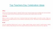 Top Teachers Day Celebration Ideas