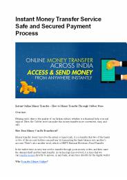 Instant Money Transfer Service