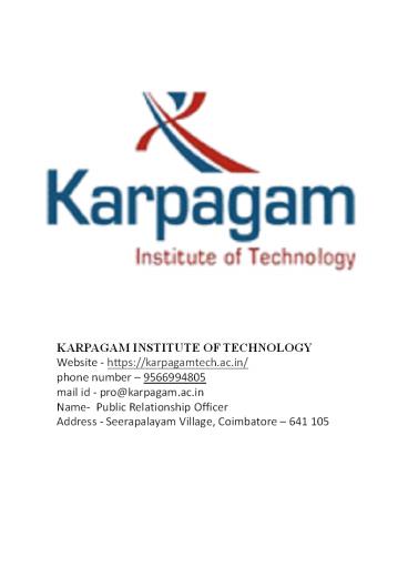 Karpagam Institute of Technology - ECE department