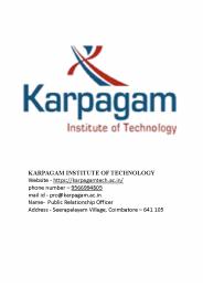 Karpagam Institute of technology - Mechanical engineering