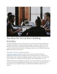 Top Ideas for Virtual Team Building Activities