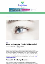 How to Improve Eye Sight Naturally?
