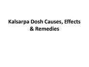 Kalsarpa Dosh Causes, Effects & Remedies