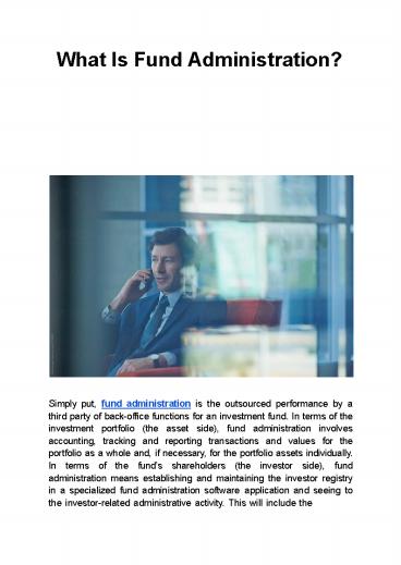 What Is Fund Administration?