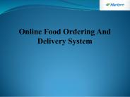 Online Food Ordering And Delivery System