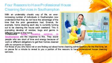 PPT – Four Reasons to Have Professional House Cleaning Services in ...