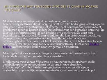 Contact Mcafee Nederland online hulp voor jou
