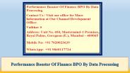 Performance Booster Of Finance BPO By Data Processing