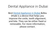 Dental Appliance in Dubai