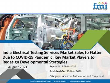 India Electrical Testing Services Market 2026: Increasing Demand for Efficient Management Practices Report Till 2026