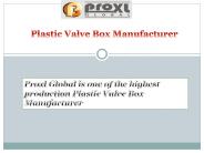 Leading Plastic Valve Box Manufacturer