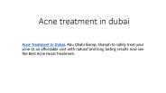 Acne treatment in dubai