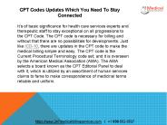 CPT Codes Updates Which You Need To Stay Connected