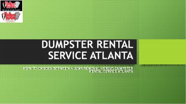 DUMPSTER RENTAL SERVICE ATLANTA