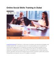 Online Social skills training