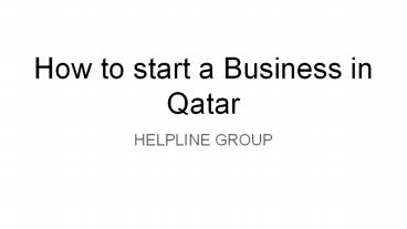 How to start a business in qatar