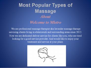 Massage in Elsternwick – Meltro Service