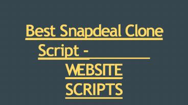 Best Snapdeal Clone Script - WEBSITE SCRIPTS