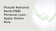Punjab National Bank Personal Loan: Apply Online