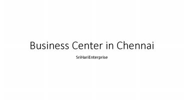 Business Centres in Chennai