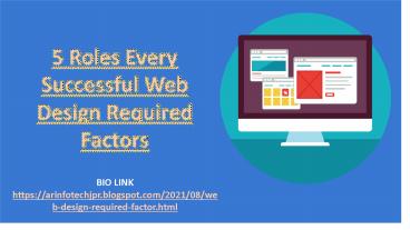 5 Roles Every Successful Web Design Required Factors