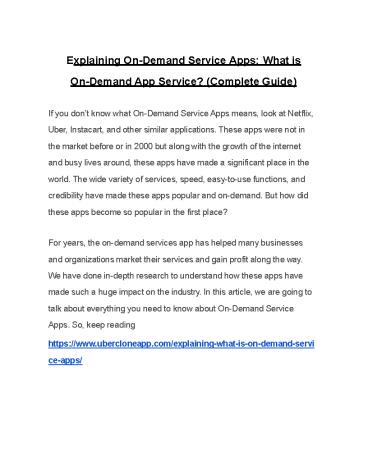 Explaining On-Demand Service Apps: What is On-Demand App Service