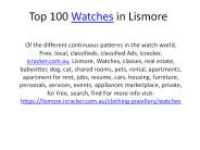 top 100 watches in lismore