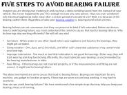 FIVE STEPS TO AVOID BEARING FAILURE