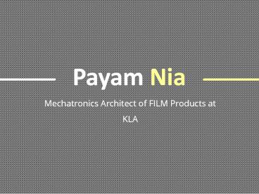 Payam Nia - Highly Organized Professional From Pleasanton, CA