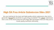High DA Free Article Submission Sites 2021