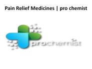 Pain Relief Medicines | pro chemist