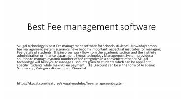 PPT – Best Fee management software PowerPoint presentation | free to ...