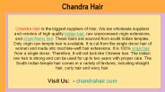 Best Quality Remy Hair Manufacturers & Suppliers | Chandra Hair