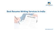 Best Resume Writing Services in India
