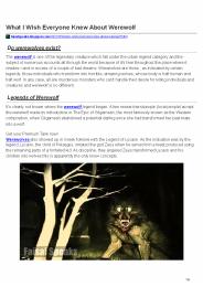 What I Wish Everyone Knew About Werewolf
