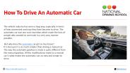 How To Drive An Automatic Car