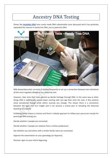 Ancestry DNA Testing