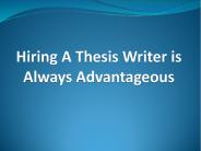 Hire professionals to write a good thesis