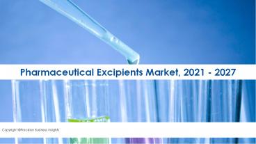 Pharmaceutical Excipients Market COVID-19 Impact Analysis By 2027