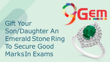 Emerald Stone Ring To Secure Good Marks In Exams