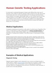 Human Genetic Testing Applications