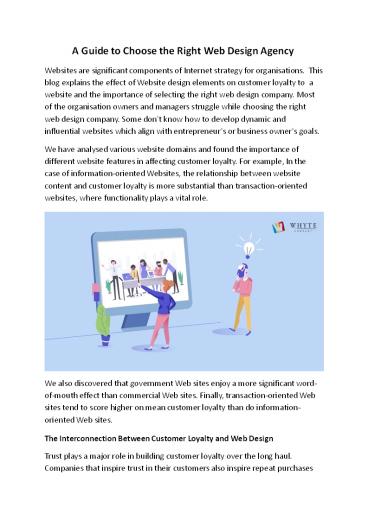 A Guide to Choose the Right Web Design Agency