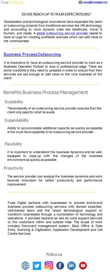 Do we reach up to your expectations Bpo services